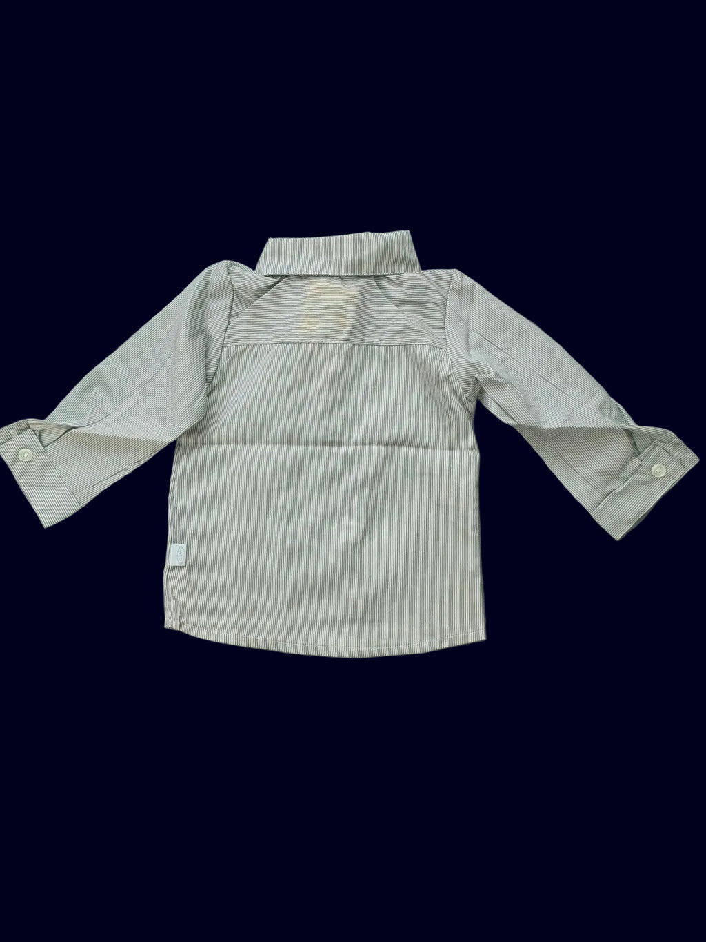 DANY baby boy striped long sleeve shirt with tie back view