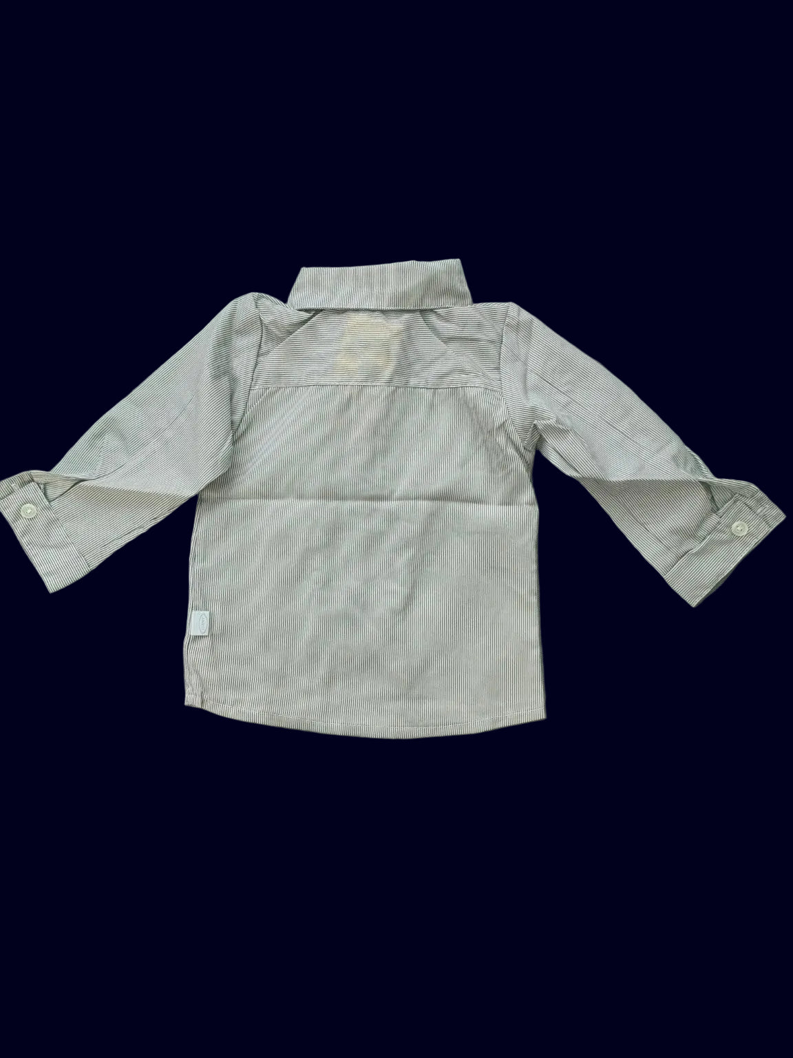 DANY baby boy striped long sleeve shirt with tie back view