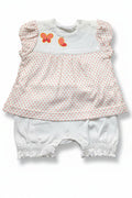 DANY butterfly and heart print baby romper, front view