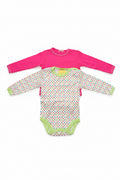 DANY dotted and pink long sleeve bodysuit pack, multiple sizes, 100% cotton