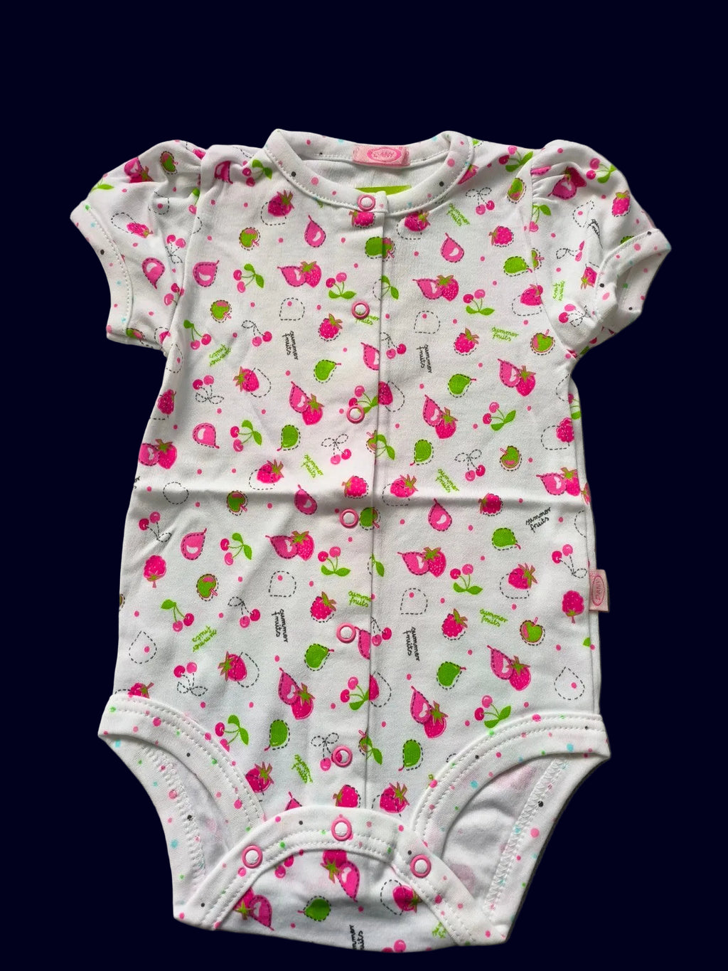 DANY fruit print baby bodysuit front view