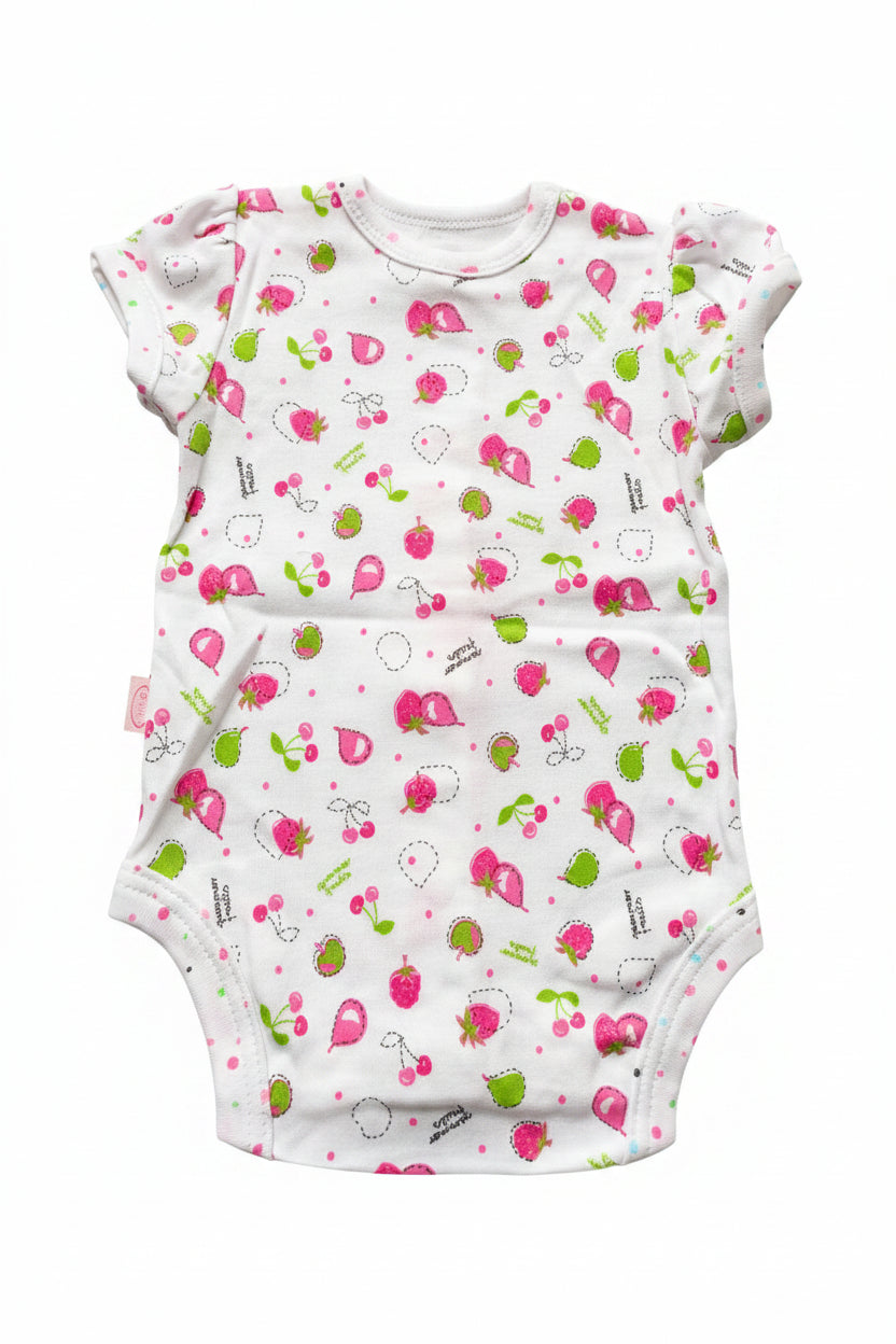 DANY baby short sleeve bodysuit back, fruit print, 3-6 months, 62 cm, 100% cotton