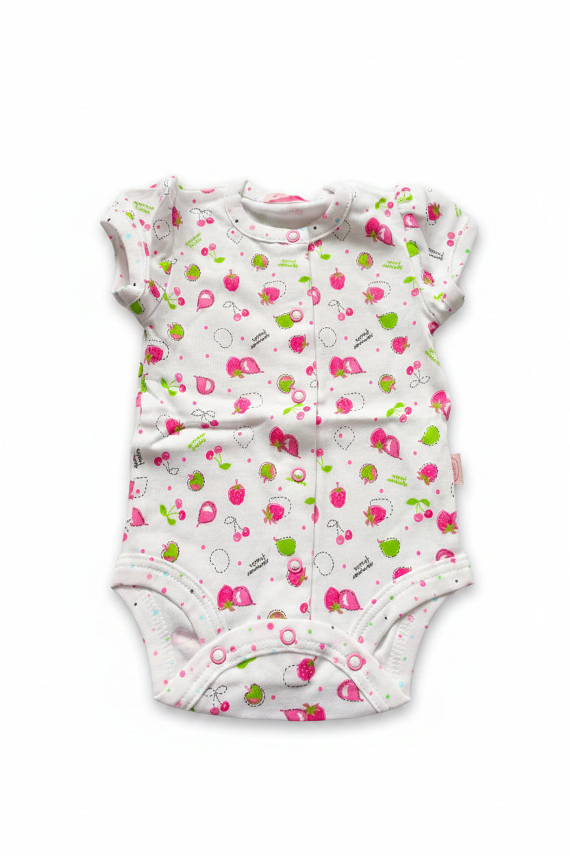 DANY baby short sleeve bodysuit front, fruit print, 3-6 months, 62 cm, 100% cotton