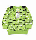 DANY green airplane print baby sweatshirt front view size 80 cm
