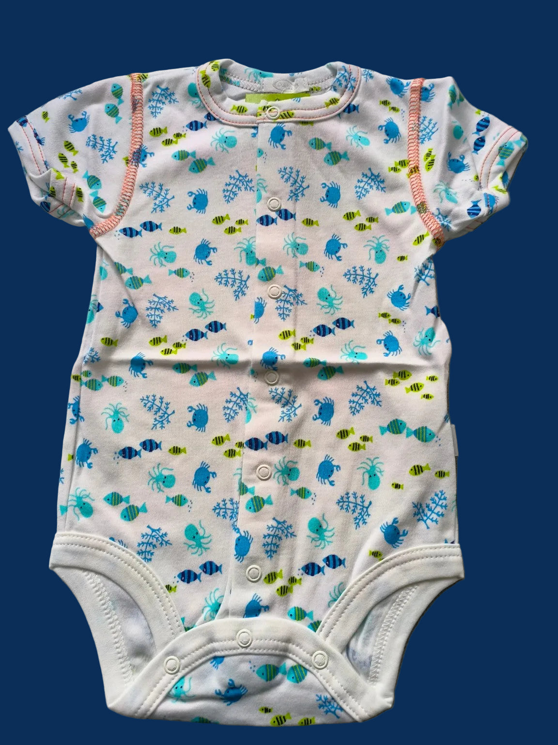 DANY ocean print baby bodysuit front view