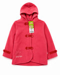 DANY red fleece hooded jacket front view size 86 cm