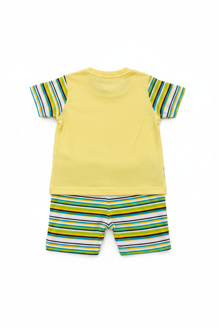 DANY yellow frog print baby romper back, 18 months, 86 cm, 100% cotton