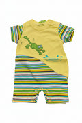 DANY yellow frog print baby romper front, 18 months, 86 cm, 100% cotton