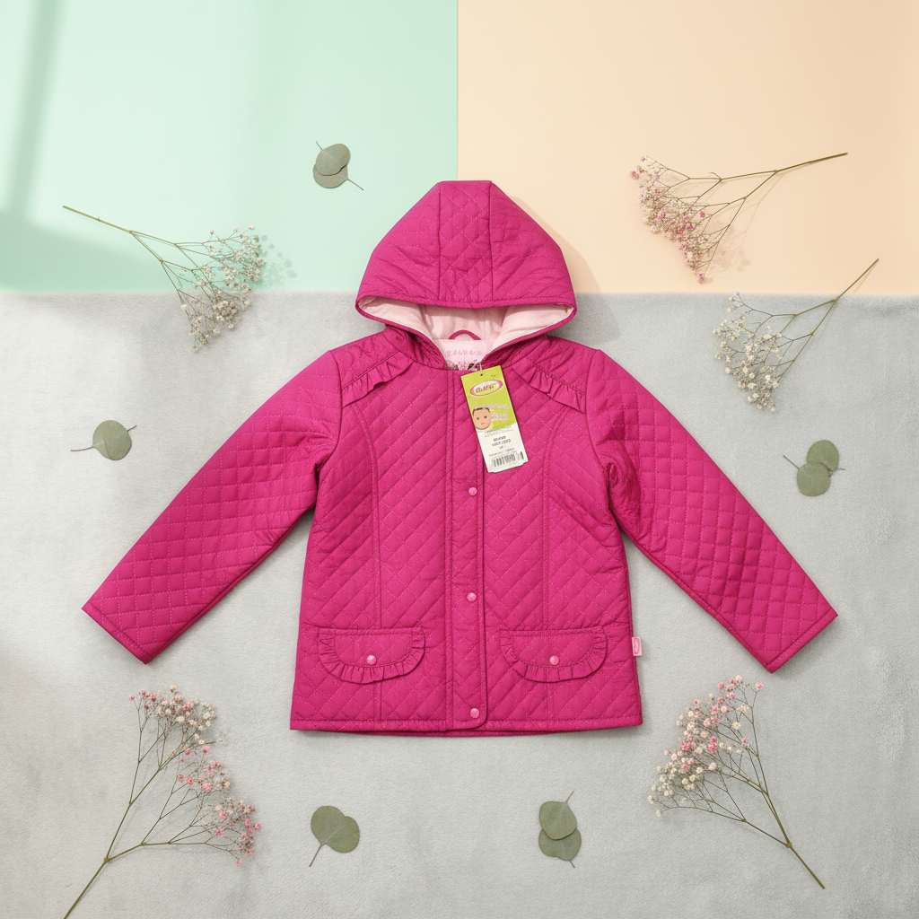 DANY Pink Quilted Hooded Jacket lifestyle photo