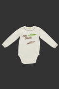 DANY Jet Pilot long sleeve baby bodysuit, 2T / 92 cm, front view