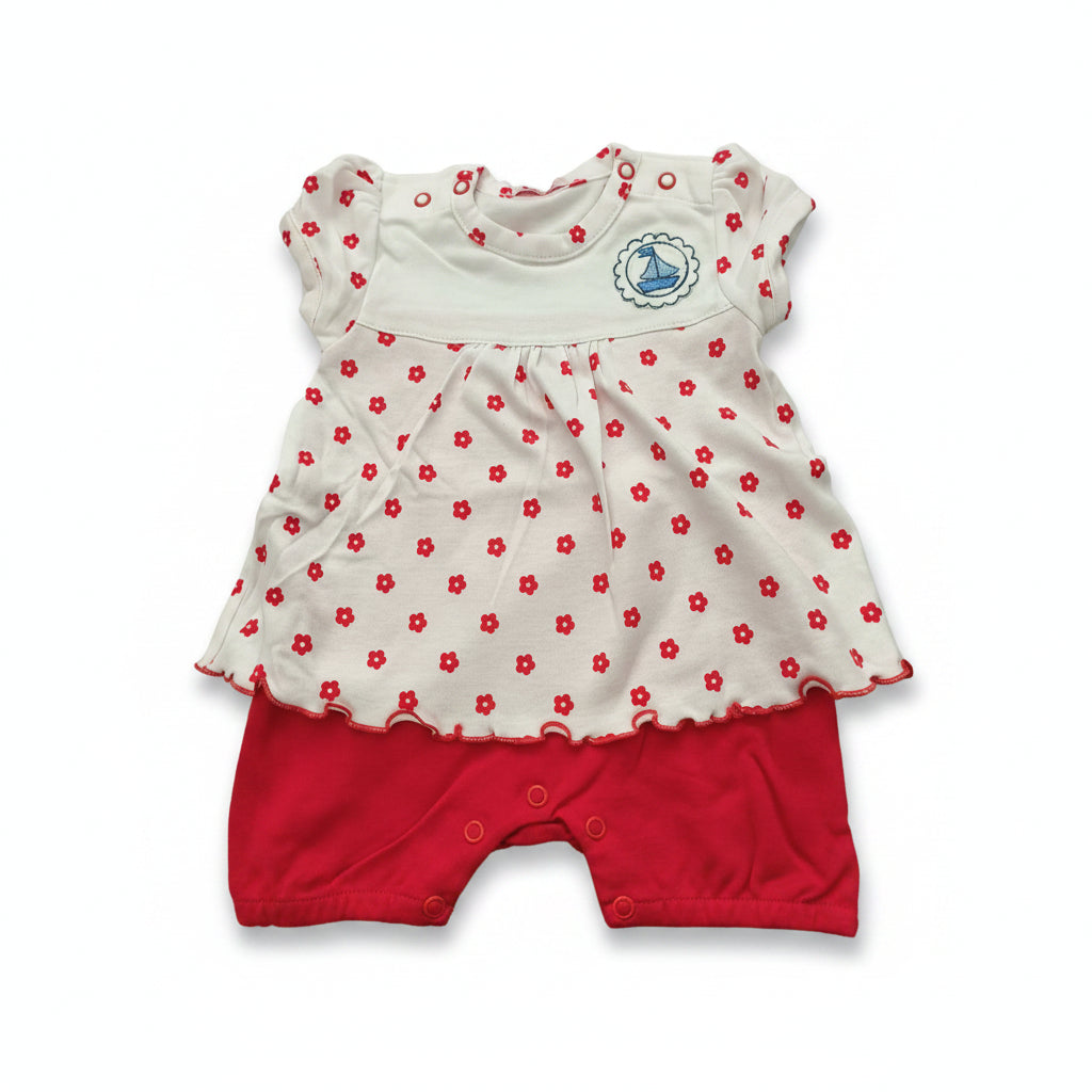 DANY red boat baby romper, 3–6 months / 62 cm, front view