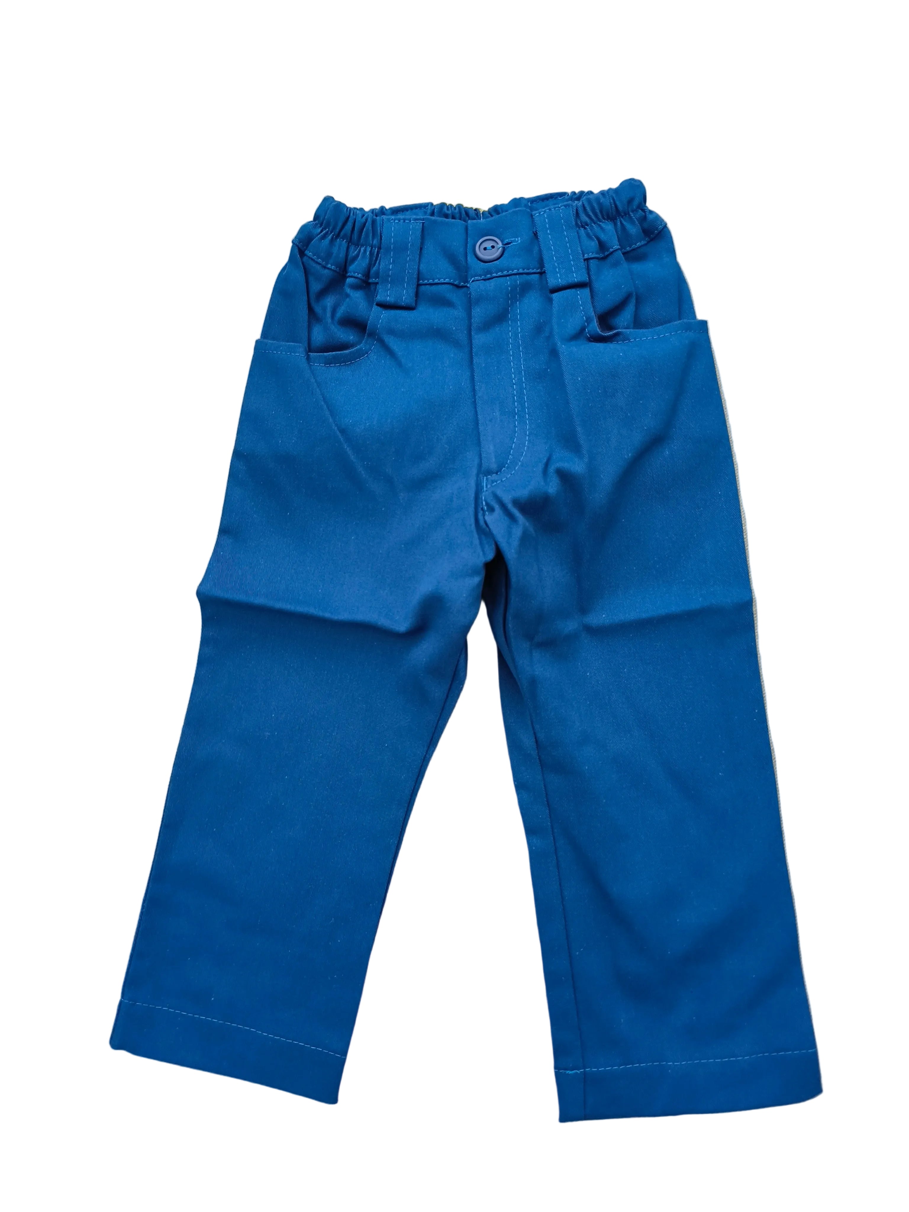 Blue baby trousers, 12 months / 80 cm, front view