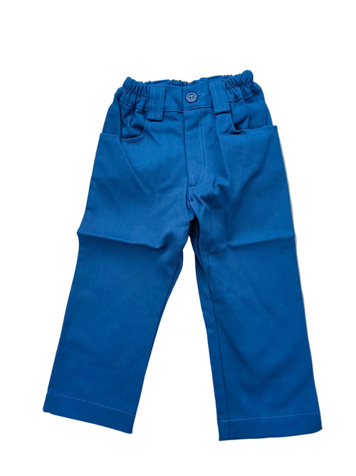 Blue baby trousers, 12 months / 80 cm, front view